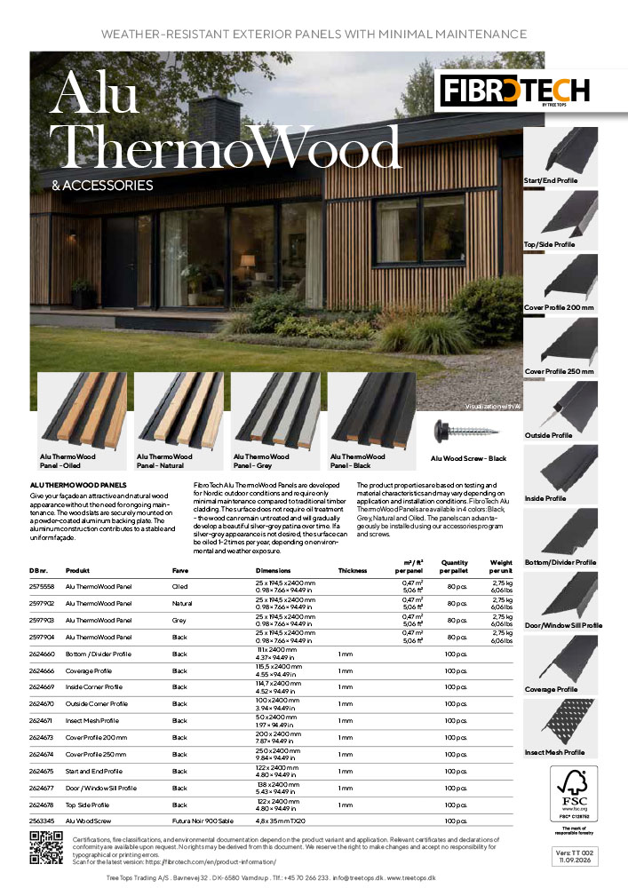 Alu ThermoWood Data sheet